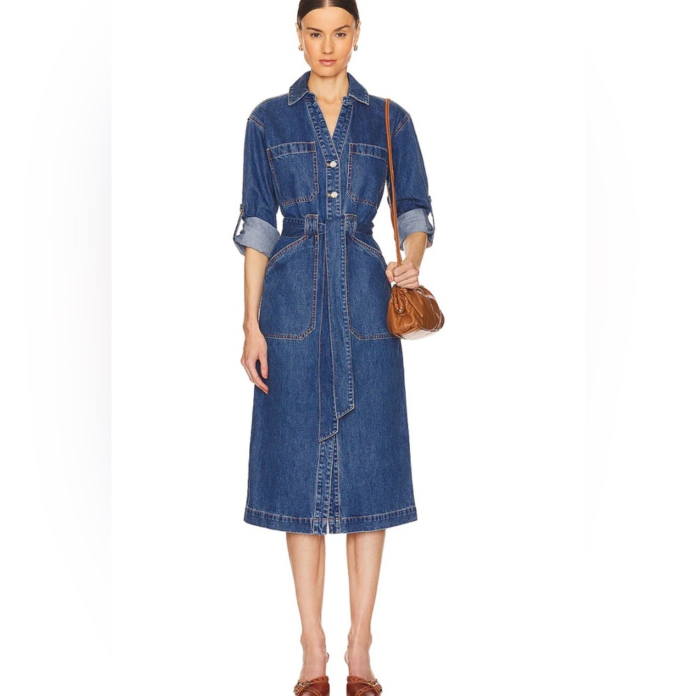 Veronica Beard Blue Denim Midi Dress